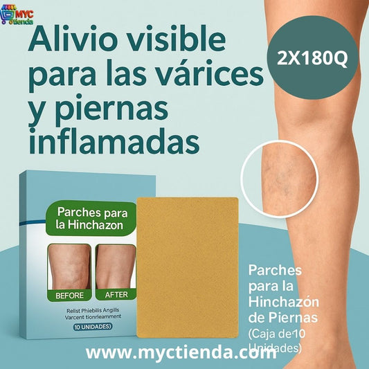 2X1 PARCHES PARA LA HINCHAZÓN DE PIERNAS Y VÁRICES. (CAJA DE 10 UNIDADES)
